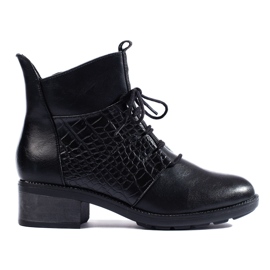 Elegantes botas con cordones Shelovet para mujer negro