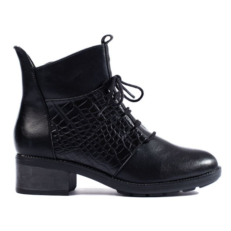 Elegantes botas con cordones Shelovet para mujer negro