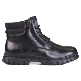 SHELOVET Botas altas negras de invierno para hombre. negro