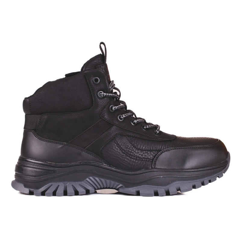 SHELOVET Botas de invierno para hombre con pelo. negro
