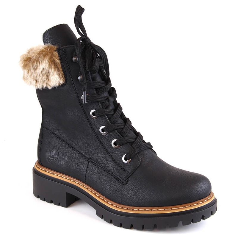 Botas de mujer negras Rieker 72630-00 con pelo negro