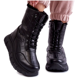 Vinceza Botas De Nieve De Mujer Con Cordones En La Plataforma Negro Anubi