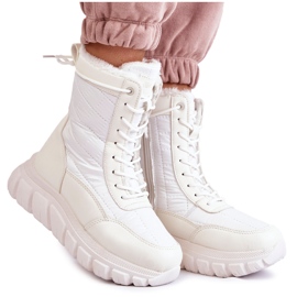 Vinceza Botas De Nieve De Mujer Con Cordones En La Plataforma Blanco Y Beige Anubi Vinceza Botas De Nieve De Mujer Con Cordones En La Plataforma Blanco Y Beige Anubi