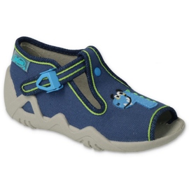 Pantuflas infantiles befado con cierre 217P116, azul marino