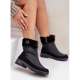 Botas de nieve con aislamiento de moda para mujer Progress PROGJ-21-13 Negro