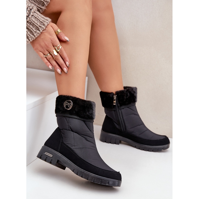 Botas de nieve con aislamiento de moda para mujer Progress PROGJ-21-13 Negro