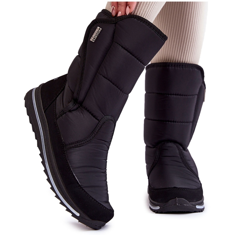 Botas De Nieve De Mujer Con Velcro Progress PROGJ-22-128 Negro