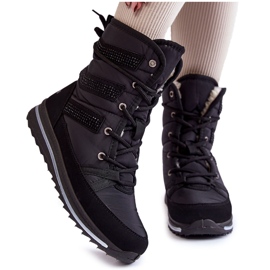 Botas de nieve con cordones para mujer Progress PROGJ-22-134 Negro