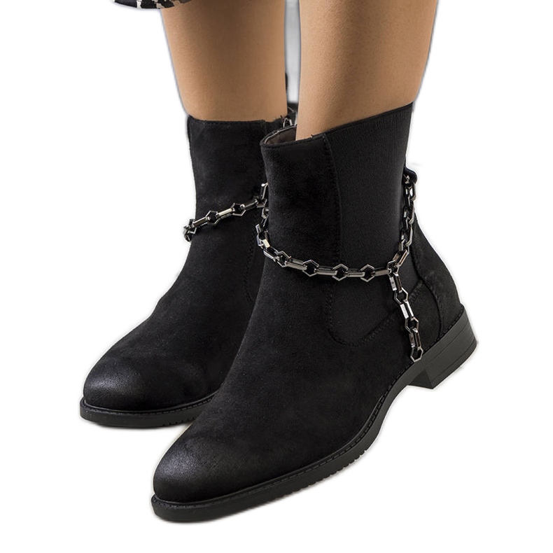 Botas negras con cadena Lesme negro