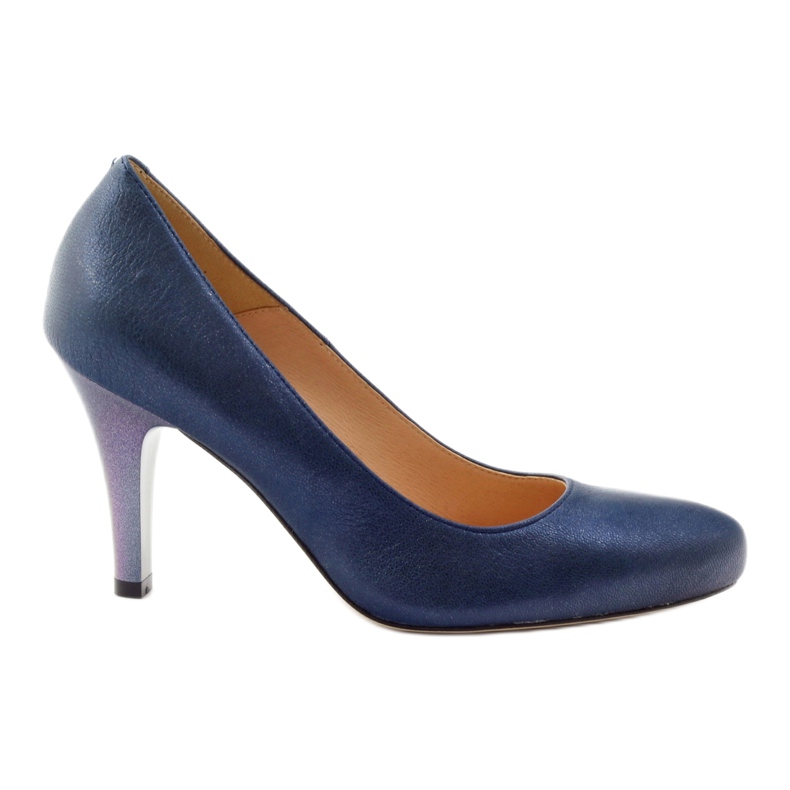 Mojo Zapatos de salón cómodos tacones azules metalizados multicolor