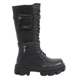 BM Botas Asot negras con bolsillos negro