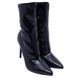 BM Botines lacados sobre tacón Soraya Black negro
