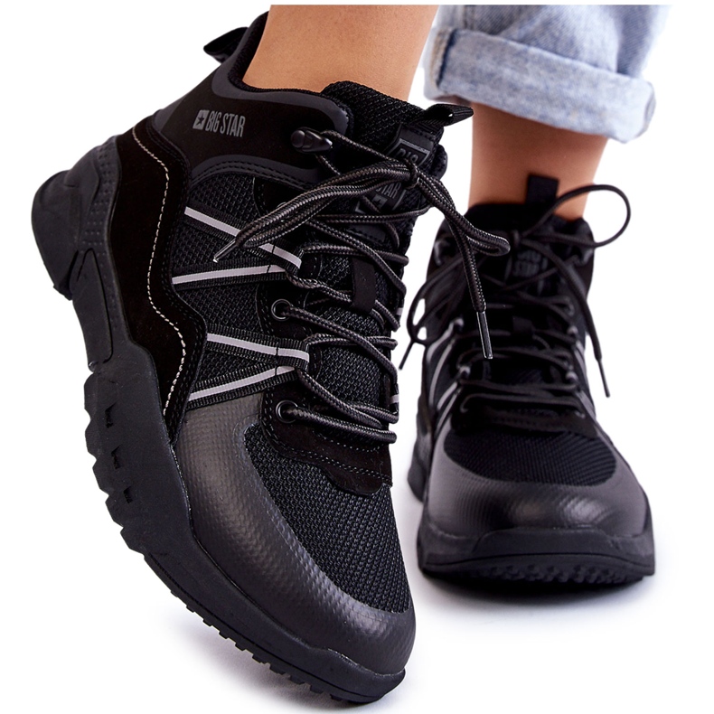 Botas de montaña para mujer Memory Foam Big Star KK274218 Negro
