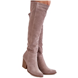 Lewski Shoes Botas Mosqueteras Mujer Ante Lewski 2833 Gris beige