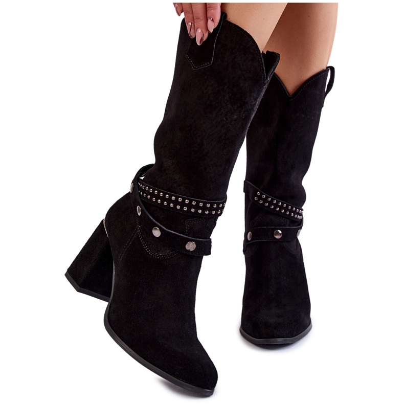 Botas Mujer Ante Tacón Alto Lewski Shoes 2934/B Negro