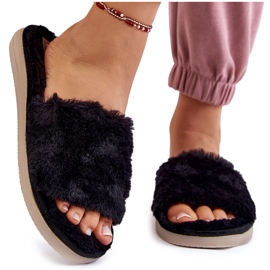Pantuflas De Casa Pantuflas Con Pelo Inblu EK-05-014 Negro