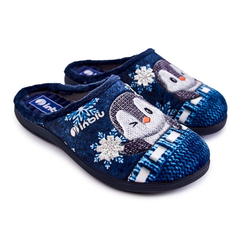 Pantuflas de Estar por Casa Mujer Pingüinos Inblu EC-81-004 Azul Marino