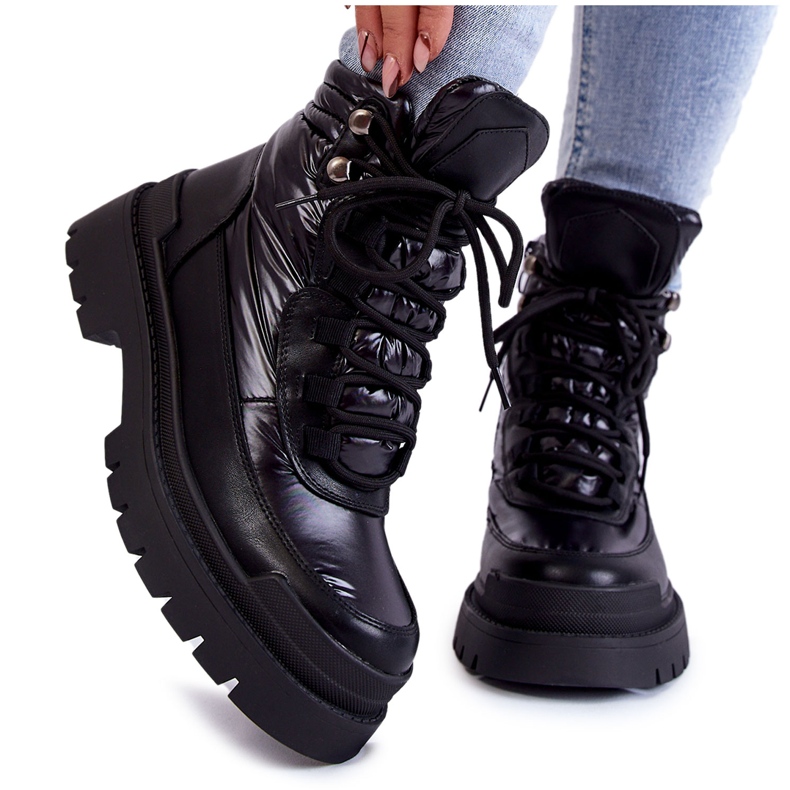 Sergio Leone Botas De Mujer En La Plataforma Negro Nerina