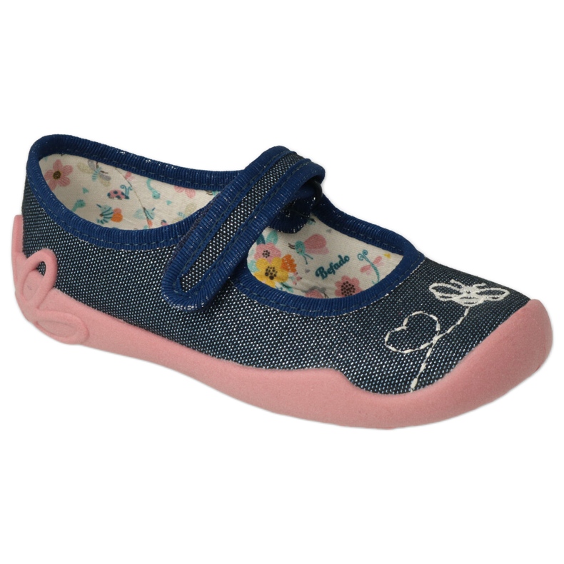 Pantuflas infantiles befado 114X489 azul marino con aplicación