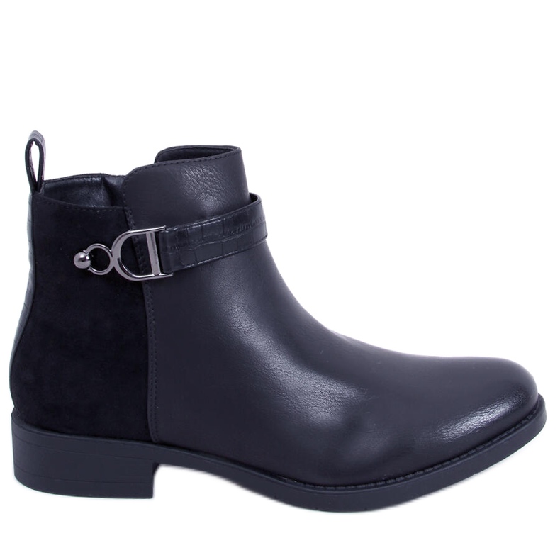 BM Botines Chelsea de mujer plena flor y ante, Amil Black negro