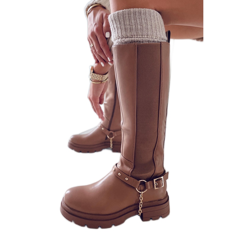 BM Botas de montar para mujer Yuna Camel marrón