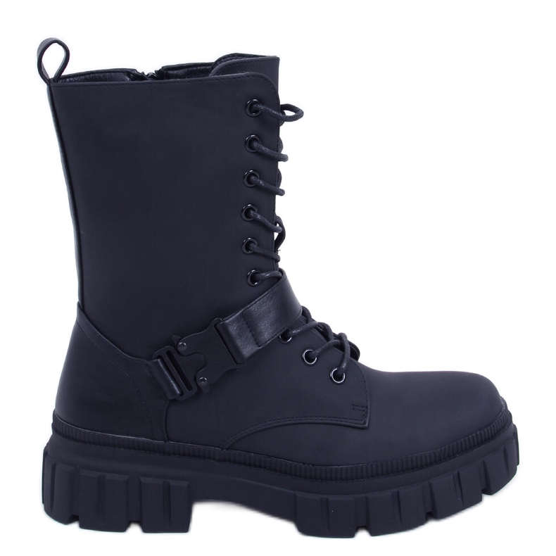 BM Botas planas con cordones Kieran Black negro