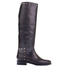 Marco Shoes Botas de montar con tachuelas negro