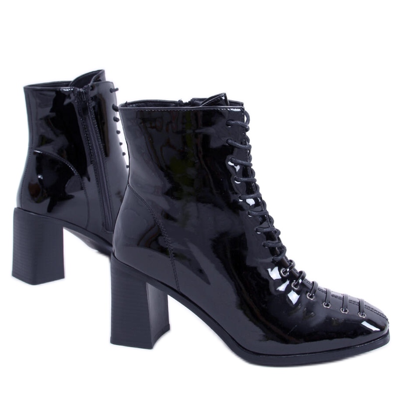 BM Botines de tacón lacado Aubrey Black negro