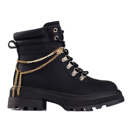 Botas de montaña de mujer negras con cadenas Shelovet negro