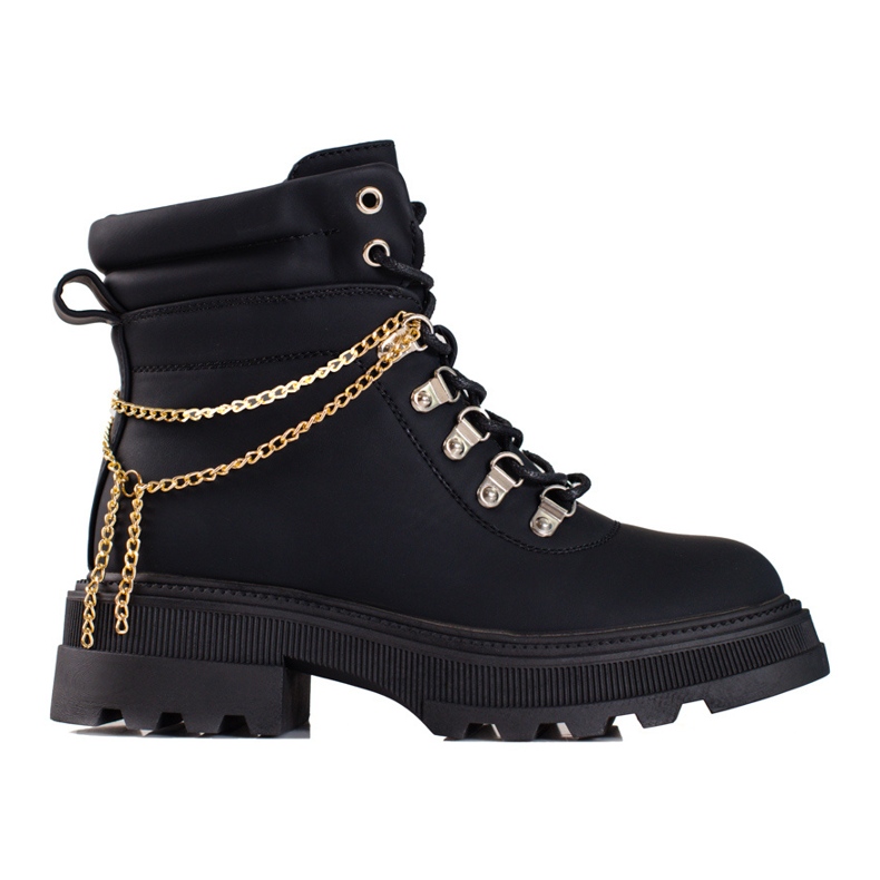 Botas de montaña de mujer negras con cadenas Shelovet negro