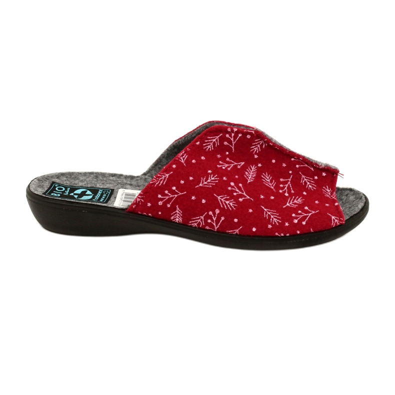 Zapatillas de fieltro de mujeres DIK41 Bio Nature Adanex 27778 rojo