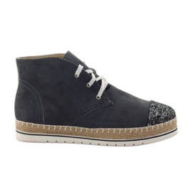 Alpargatas de piel para mujer, gris/plateado, Neścior
