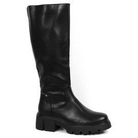 Botas negras de mujer en bloque y plataforma, con aislamiento negro Sergio Leone