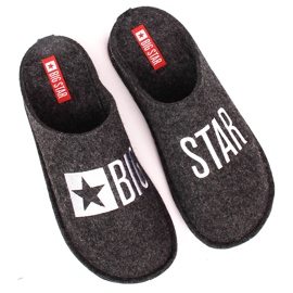 Zapatillas de estar por casa de hombre en fieltro de lana Big Star KK176003 negro