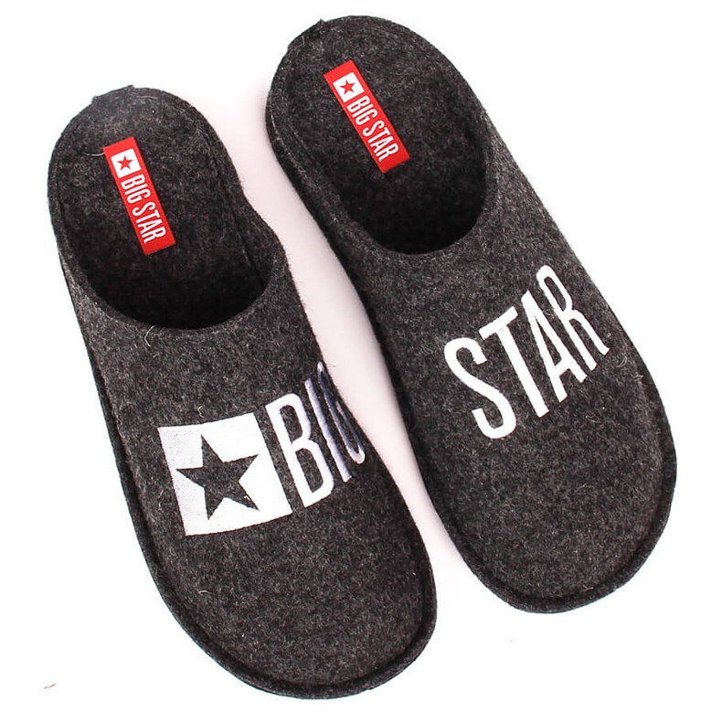Zapatillas de estar por casa de hombre en fieltro de lana Big Star KK176003 negro