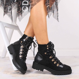Botas cálidas de mujer negras con cordones eVento negro