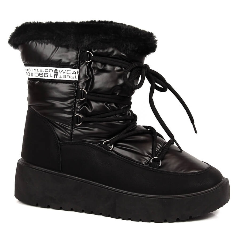 Botas de nieve Filippo negras con cordones para mujer negro