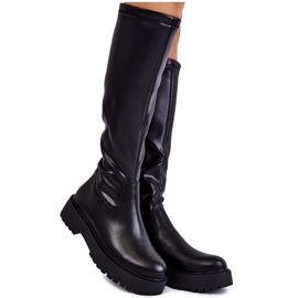 Sergio Leone Botas De Mujer De Cuero En La Plataforma Aretha Negra negro Sergio Leone Botas De Mujer De Cuero En La Plataforma Aretha Negra negro