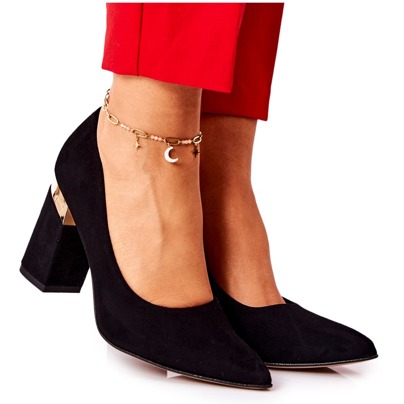 Pombas Lewski de gamuza para mujeres 3117 Negro