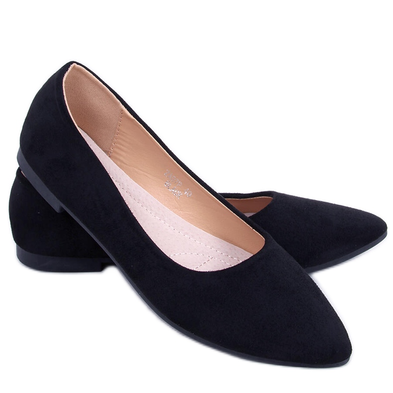 PA1 Bailarinas con inserto de cuero Keys Black negro