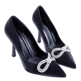 Elegantes tacones con piedras Sugar Black negro
