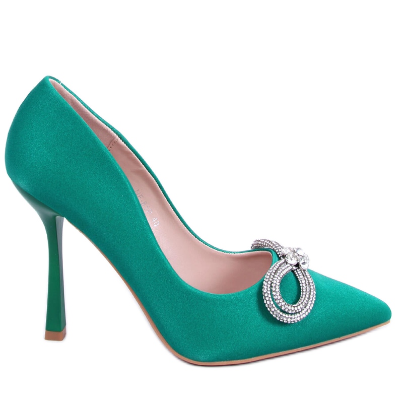 Elegantes tacones con piedras Sugar Green verde