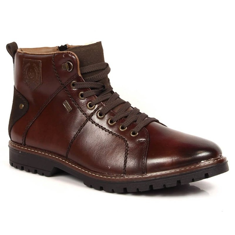 Botas impermeables de invierno con aislamiento de lana de oveja Rieker M RKR553 marrón