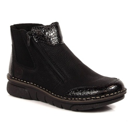 Cómodas botas con cremalleras aisladas Rieker W RKR555 negro