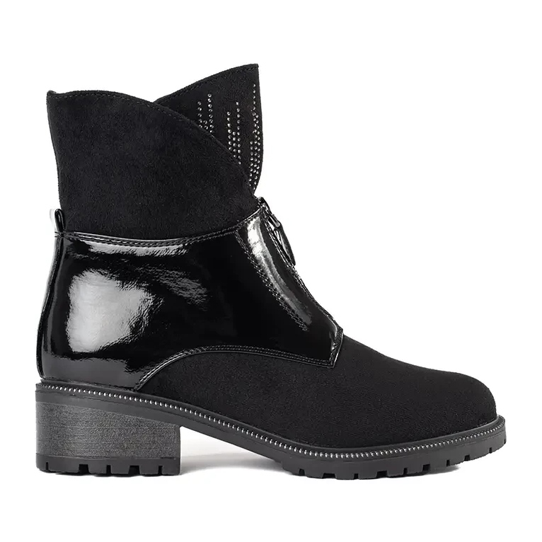 Botines mujer ante negro con cristales