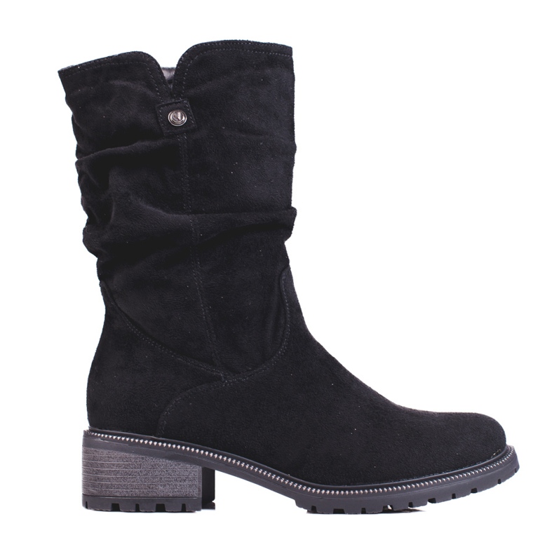 Botas altas shelovet de mujer en ante negro