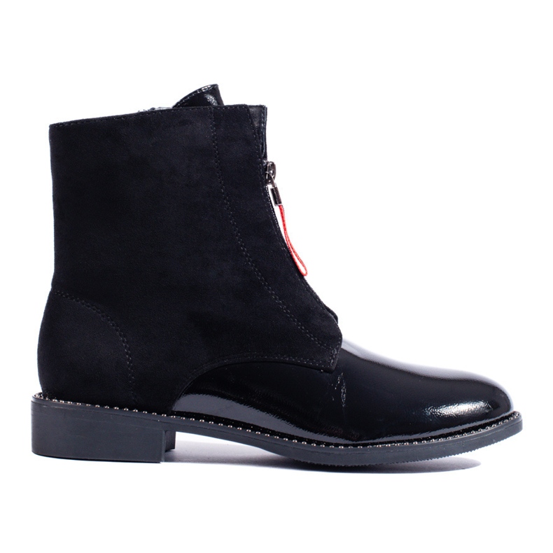 Botines negros clásicos con tacón plano