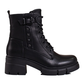 Botas con cordones en la plataforma shelovet negro