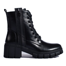 Botines mujer con cordones negro