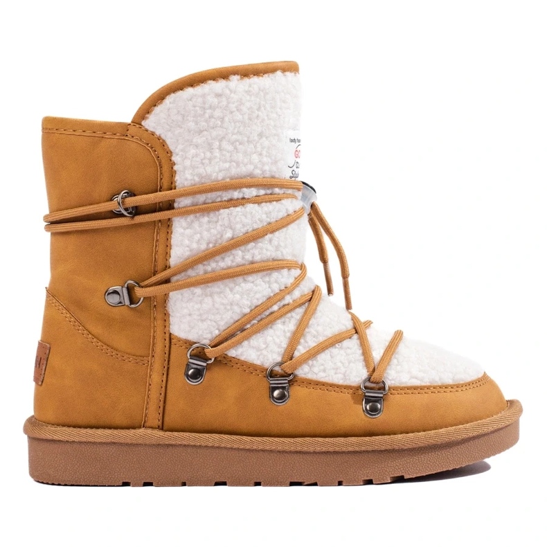 Cálidas botas de nieve mujer camel marrón